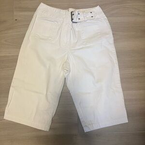 White Women's Capris with Belt